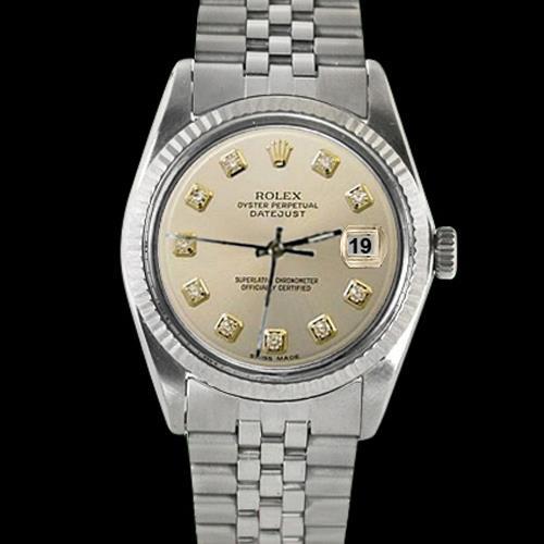 Datumjust Rolex herenhorloge Zilver roestvrij staal Jubileumarmband Gecanneleerde rand
