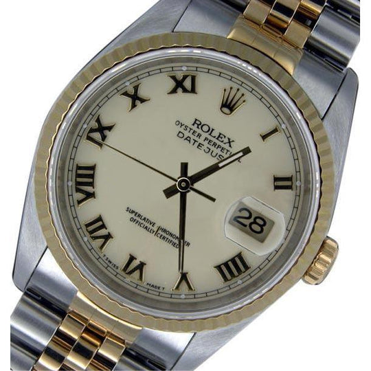 Datumjust Rolex twee toon horloge herenhorloge Romeinse wijzerplaat SNELLE INSTELLING
