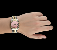 Afbeelding in Gallery-weergave laden, Datumjust heren Rolex-horloge roze Romeinse tweekleurige jubileumarmband snel ingesteld
