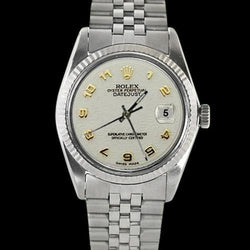 Datumjust horloge gecanneleerde rand Roestvrij jubileumarmband Heren Rolex SNELLE INSTELLING