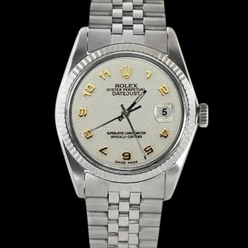 Datumjust horloge gecanneleerde rand Roestvrij jubileumarmband Heren Rolex SNELLE INSTELLING
