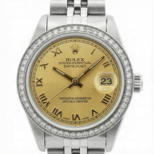 Afbeelding in Gallery-weergave laden, Datumjust roestvrijstalen jubileum dameshorloge Rolex diamanten rand
