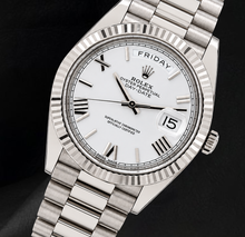 Afbeelding in Gallery-weergave laden, Rolex Day-Date 228239 40mm Witte Romeinse Wijzerplaat 18K Witgoud Horloge
