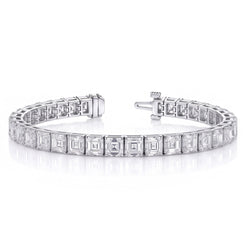 De Duurste Armband Met Asscher Natuurlijke uit de aarde gewonnen Diamanten