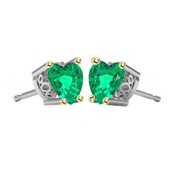 Designer Heart Fijne Smaragd Gemstone Earring – 2,50 karaat