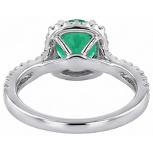 Afbeelding in Gallery-weergave laden, Fijne Smaragd Edelsteen Ring 2 karaat 14 Karaat Tweekleurig Goud – achteraanzicht
