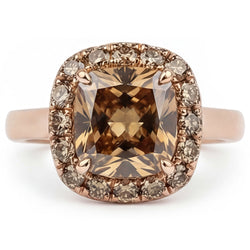 Designer Halo Ring met Woestijn Diamant Diamant – 2 karaat