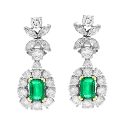 Gemstone Earring Tweekleurig 14K Goud met Fijne Smaragd – 1,50