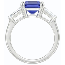 Afbeelding in Gallery-weergave laden, Diamant 3 stenen trouwring Emerald Ceylon Sapphire 3,50 karaat
