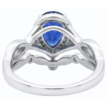 Afbeelding in Gallery-weergave laden, Diamant Ceylon Sapphire Trouwring Set Kroonstijl 3,50 Karaat
