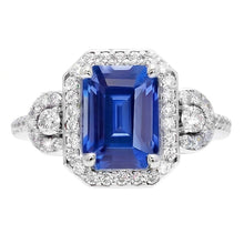 Afbeelding in Gallery-weergave laden, echte round diamant 4.50karaat ring zijaanzicht
