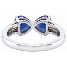 Afbeelding in Gallery-weergave laden, Diamant Hart 2 Steen Blauwe Saffier Ring 3.50 karaat goud 14K sieraden
