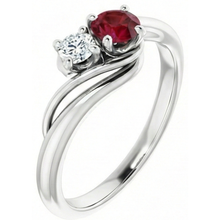 Afbeelding in Gallery-weergave laden, echte round robijn 1.50karaat ring close-up detail
