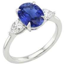 Afbeelding in Gallery-weergave laden, echte oval diamant 3.50karaat ring zijaanzicht
