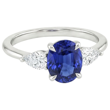 Afbeelding in Gallery-weergave laden, echte oval diamant 3.50karaat ring bovenaanzicht

