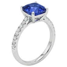 Afbeelding in Gallery-weergave laden, echte round diamant 2.50karaat ring bovenaanzicht

