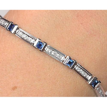 Afbeelding in Gallery-weergave laden, Diamant Dames Armband Ceylon Blauwe Saffier Sieraden
