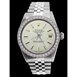 Diamant rand Datumjust Horloge Heren Rolex White Stok Wijzerplaat Roestvrij staal Jubileum SNELLE INSTELLING