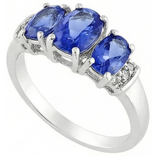 Afbeelding in Gallery-weergave laden, Natuurlijke uit de aarde gewonnen diamanten Ceylonsaffier 5.25 karaat Trouwring Witgoud 14K
