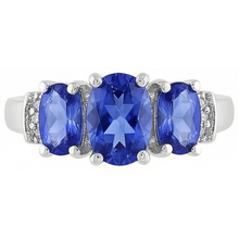 Afbeelding in Gallery-weergave laden, Natuurlijke uit de aarde gewonnen diamanten Ceylonsaffier 5.25 karaat Trouwring Witgoud 14K
