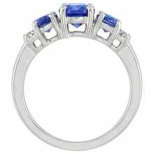 Afbeelding in Gallery-weergave laden, Natuurlijke uit de aarde gewonnen diamanten Ceylonsaffier 5.25 karaat Trouwring Witgoud 14K
