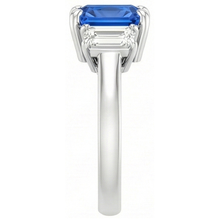 Afbeelding in Gallery-weergave laden, echte baguette saffier 1.50karaat ring close-up detail
