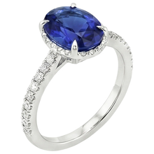 Afbeelding in Gallery-weergave laden, echte round diamant 4karaat ring zijaanzicht
