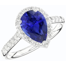 Afbeelding in Gallery-weergave laden, echte round saffier 3.50karaat ring close-up detail
