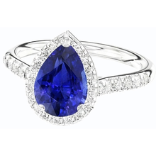 Afbeelding in Gallery-weergave laden, echte round saffier 3.50karaat ring profielweergave
