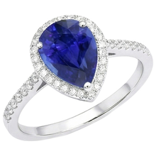Afbeelding in Gallery-weergave laden, echte round saffier 3.75karaat ring zijaanzicht
