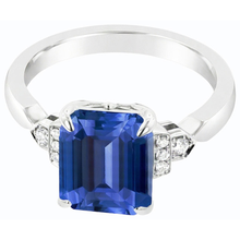 Afbeelding in Gallery-weergave laden, Diamanten Jubileum Emerald Ceylon Sapphire Ring 3 karaat sieraden
