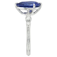 Afbeelding in Gallery-weergave laden, Diamanten Jubileum Peer Ceylon Saffier Ring 5 Steen 2,50 Karaat
