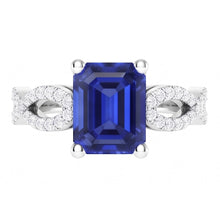 Afbeelding in Gallery-weergave laden, Diamanten Jubileumring Emerald Sapphire 3,50 Carats Infinity Style
