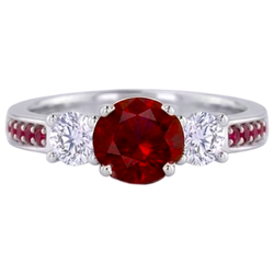 Diamanten Ring 1.07 Karaat Birmese Ruby Vrouwen Sieraden Nieuw