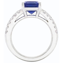 Afbeelding in Gallery-weergave laden, echte radiant saffier 3.50karaat ring profielweergave
