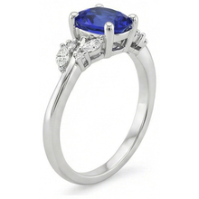 Afbeelding in Gallery-weergave laden, Diamanten Ring Ovale Blauwe Saffier Met Markiezin &amp; Ronde Stenen 4 Karaat
