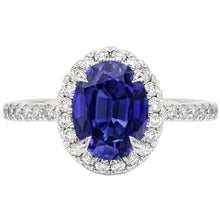 Afbeelding in Gallery-weergave laden, Diamanten Ring Saffier Halo
