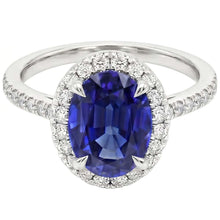 Afbeelding in Gallery-weergave laden, Diamanten Ring Saffier Halo
