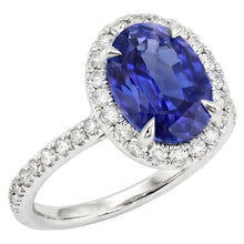 Afbeelding in Gallery-weergave laden, Diamanten Ring Saffier Halo
