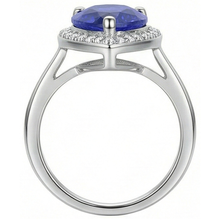Afbeelding in Gallery-weergave laden, Diamanten Sieraden Halo Ceylon Saffier Ring 4 Karaat
