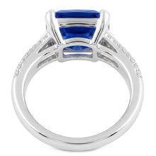 Afbeelding in Gallery-weergave laden, Diamanten Sieraden Stralende Saffier Ring Pave Split Shank 4 Karaat
