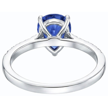 Afbeelding in Gallery-weergave laden, echte round saffier 4karaat ring zijaanzicht
