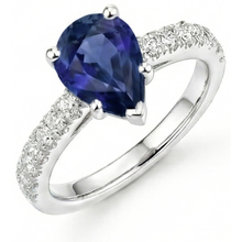 Afbeelding in Gallery-weergave laden, echte round diamant 4karaat ring zijaanzicht
