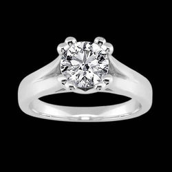 Diamanten Solitaire Ring Witgouden Sieraden 3,01 Ct.