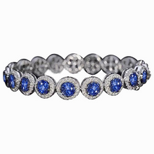 Afbeelding in Gallery-weergave laden, Diamanten-Tennis-Armband-Ceylon-Blauwe-Saffier-Sieraden
