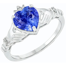 Afbeelding in Gallery-weergave laden, Diamanten hart lichtblauwe saffier ring 2 karaat dames sieraden
