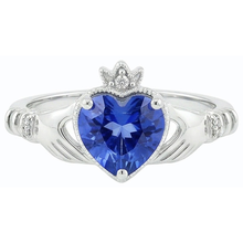 Afbeelding in Gallery-weergave laden, Diamanten hart lichtblauwe saffier ring 2 karaat dames sieraden
