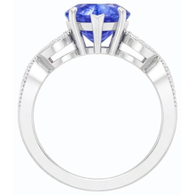 Afbeelding in Gallery-weergave laden, Diamanten jubileum hart blauwe saffier ring 3 karaat gedraaide stijl
