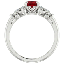 Afbeelding in Gallery-weergave laden, echte round robijn 1.10karaat ring met diamantaccenten
