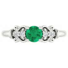 Afbeelding in Gallery-weergave laden, echte round diamant 1.10karaat ring profielweergave
